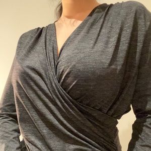 Joe Fresh Layered Drape long sleeve blouse